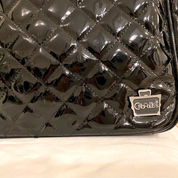 Caboodles Vintage Patent Leather Quilted Tote Bag - Picture 4 of 5